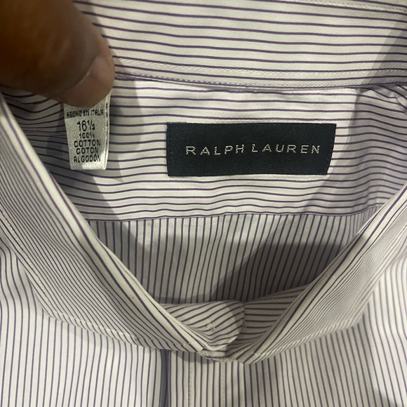 Ralph Lauren Black Label Thin Purple striped dress shirt - Sz 16.5